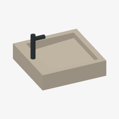 Vela - Handfat i kakel - Enkelhandfat – modelltrogen illustration